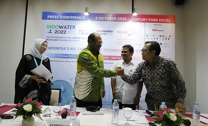 Keterangan pers terkait penyelenggaraan Pameran dan Forum Teknologi Terpadu 2022 di Jakarta, Senin (3/10/2022).