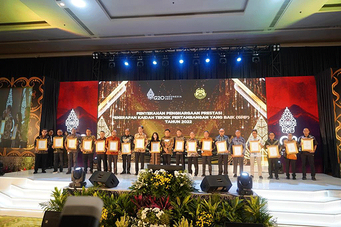 Ajang Prestasi Keberhasilan Penerapan Kaidah Teknik Pertambangan yang Baik (Good Mining Practice/GMP Award) Tahun 2022 di Jakarta.