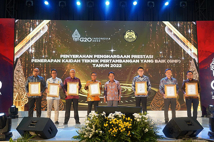 Ajang Prestasi Keberhasilan Penerapan Kaidah Teknik Pertambangan yang Baik (Good Mining Practice/GMP Award) Tahun 2022 di Jakarta.