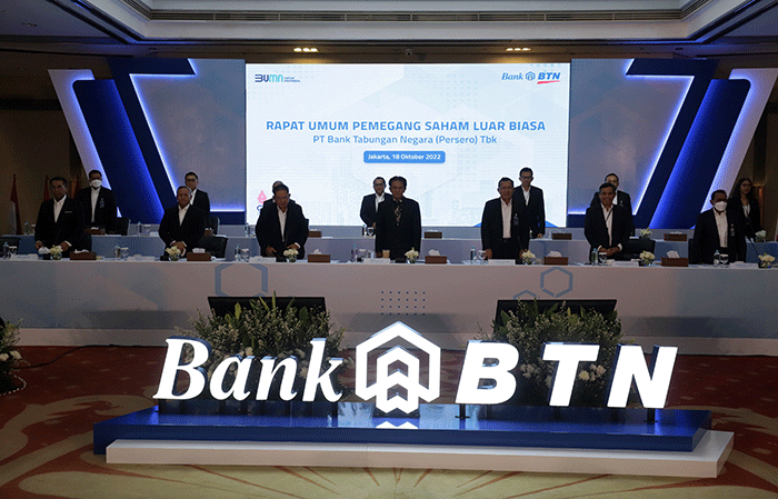 Rapat Umum Pemegang Saham Luar Biasa (RUPSB) Bank BTN di Jakarta, Selasa (18/10/2022).