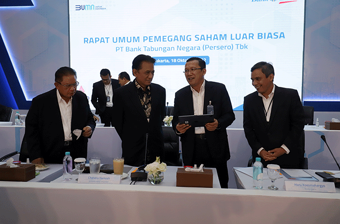 Rapat Umum Pemegang Saham Luar Biasa (RUPSB) Bank BTN di Jakarta, Selasa (18/10/2022).