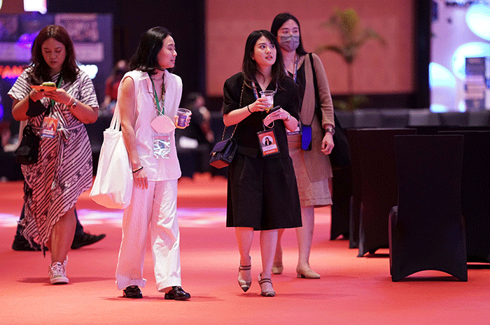 Valencia Tanoesoedibjo saat menjadi pembicaraan/speaker di Asia Pacific Mediation Forum Conference (APMF) 2022, Rabu (19/10/2022).