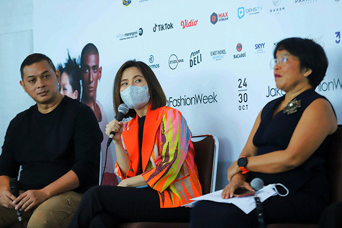 Konferensi pers Jakarta Fashion Week (JFW) 2023 di Pondok Indah Mall (PIM) 3, Jakarta Selatan, Senin (24/10/2022).