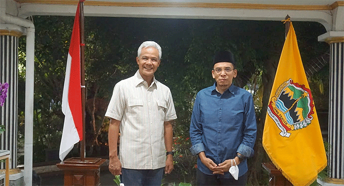 Tuan Guru Bajang (TGB) Muhammad Zainul Majdi saat bertemu Gubernur Jawa Tengah Ganjar Pranowo.
