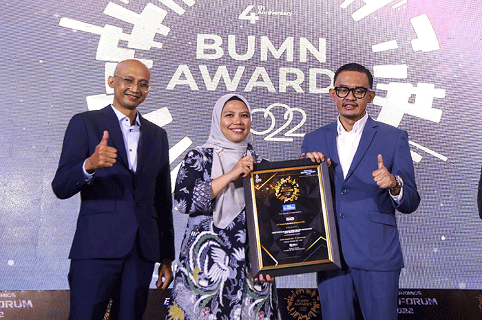 Ajang BUMN Awards 2022 dalam rangkaian dari acara The Iconomics BUMN Forum 2022, di Jakarta, Kamis (27/10/2022).