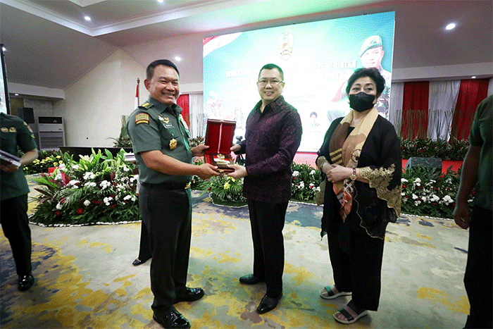 Workshop TNI AD Bersama Pemerintah Dalam Mengembangkan Ekonomi UMKM di Era Digital, di Buperta Cibubur, Jakarta Timur, Sabtu (29/10/2022).