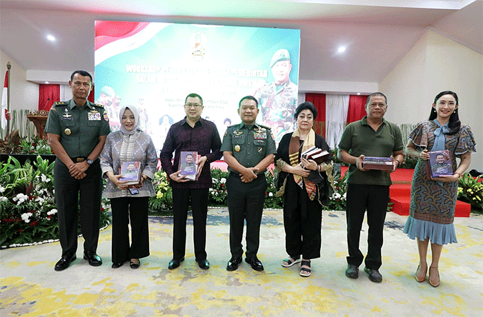 Workshop TNI AD Bersama Pemerintah Dalam Mengembangkan Ekonomi UMKM di Era Digital, di Buperta Cibubur, Jakarta Timur, Sabtu (29/10/2022).