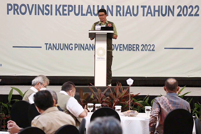 Rapat koordinasi yang dilakukan antara BNPB dengan jajaran Pemerintah Provinsi Kepri di Tanjung Pinang, Kamis (3/11/2022).
