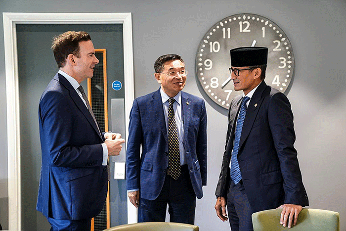 Menparekraf Sandiaga Salahuddin Uno menjadi pembicara dalam forum Kuliah Eksklusif di University of Surrey, London, Inggris, Selasa (8/11/2022).