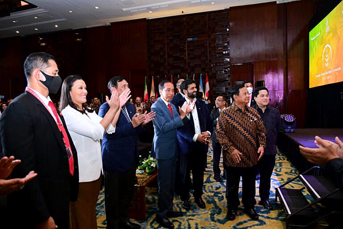 Presiden Joko Widodo menerima penghargaan Global Citizen Award dari Atlantic Council dalam acara Global Food Security Forum.