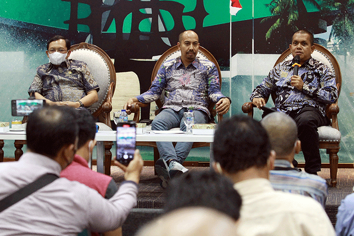 Diskusi Forum Legislasi di Kompleks Parlemen, Senayan, Jakarta, Selasa (15/11/2022).