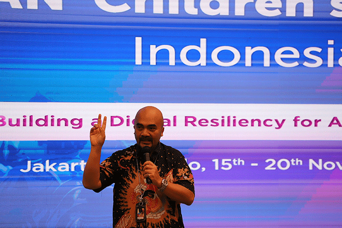 Kunjungan delegasi 7th ASEAN Children Forum (ACF) 2022 ke kantor pusat XL Axiata di Jakarta, Kamis (17/11/2022).