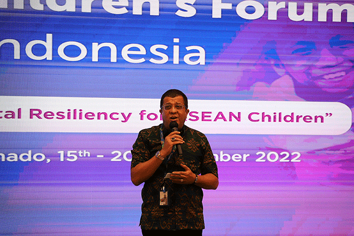 Kunjungan delegasi 7th ASEAN Children Forum (ACF) 2022 ke kantor pusat XL Axiata di Jakarta, Kamis (17/11/2022).