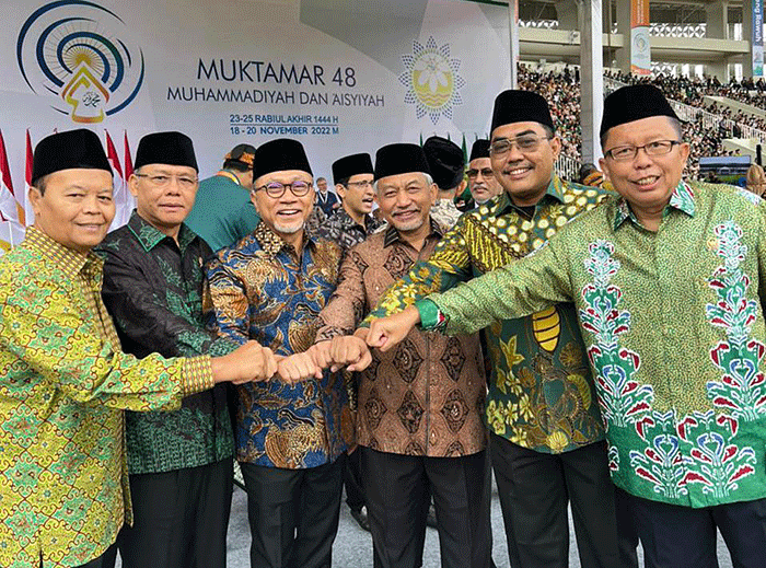 Menteri Perdagangan saat menghadiri muktamar ke-48 Muhammadiyah di Stadion Manahan Solo, Jawa Tengah, Sabtu (19/11/2022).