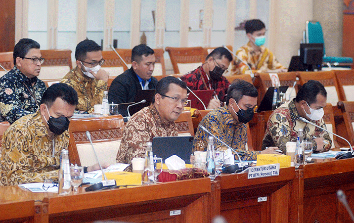 Bank BTN saat Rapat Dengar Pendapat (RDP) dengan Komisi VI DPR membahas pendalaman Rights Issue Bank BTN, di Gedung Nusantara I.