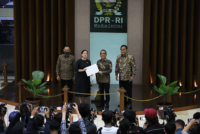 Pengumuman calon Panglima TNI pengganti Andika Perkasa di DPR RI, Jakarta, Senin (28/11/2022).