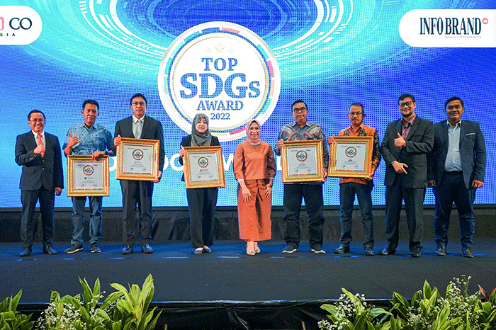 Top SDGs Award 2022 yang diselenggarkan oleh TRAS N CO Indonesia dan INFOBRAND.ID di Jakarta, Rabu (30/11/2022).