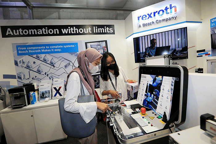 Pameran Manufacturing Indonesia 2022, di JIExpo Kemayoran, Jakarta, Kamis (1/12/2022).