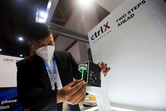 Pameran Manufacturing Indonesia 2022, di JIExpo Kemayoran, Jakarta, Kamis (1/12/2022).