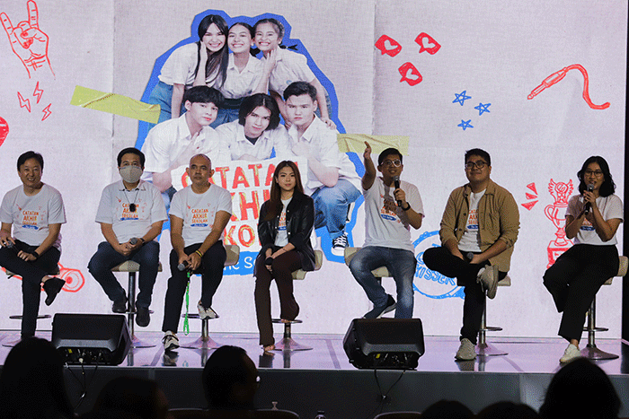 Konferensi pers untuk perilisan original series berjudul Catatan Akhir Sekolah: The Series di MNC Studios, Kebon Jeruk, Jakarta Barat, Senin (5/12/2022).