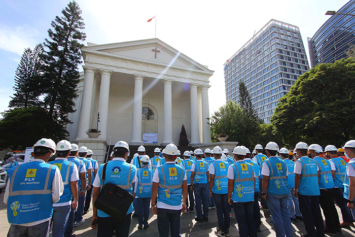 Apel Siaga Pasokan Listrik Jelang Natal dan Tahun Baru di Gereja Immanuel Church, Jakarta, Selasa (13/12/2022).