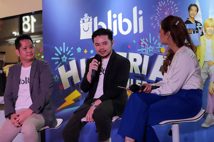 Program Blibli Histeria Spektakuler 12.12 di kawasan SCBD, Jakarta, Senin (12/12/2022).