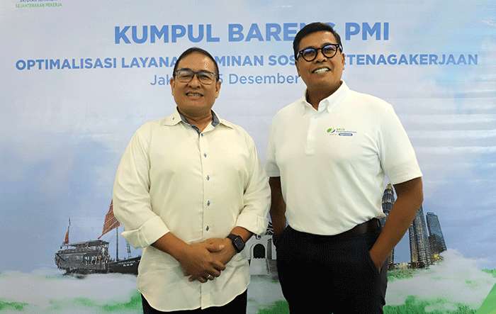 Pembukaan Rekeneing Massal Pekerja Migran Indonesia (PMI) di Plaza BP Jamsostek, Jakarta, Kamis (15/12/2022).