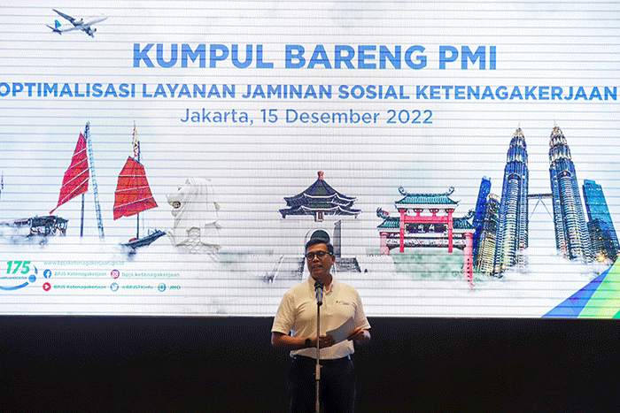 Pembukaan Rekeneing Massal Pekerja Migran Indonesia (PMI) di Plaza BP Jamsostek, Jakarta, Kamis (15/12/2022).