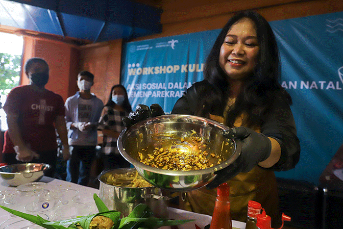 Sejumlah peserta saat mengikuti Workshop Kuliner di Kantor Kemenparekraf, Gedung Sapta Pesona, Sabtu (17/12/2022).