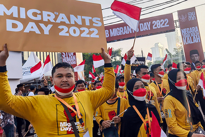 Kepala Badan Pelindungan Pekerja Migran Indonesia (BP2MI), Benny Rhamdani saat menghadiri peringatan Hari Migran Internasional di Jakarta.