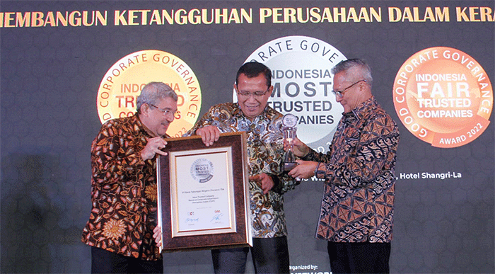 Indonesia Most Trusted Company Based berdasarkan Corporate Governance Perception Index (CGPI) 2021 pada ajang CGPI Award di Jakarta, Selasa (20/12/2022).