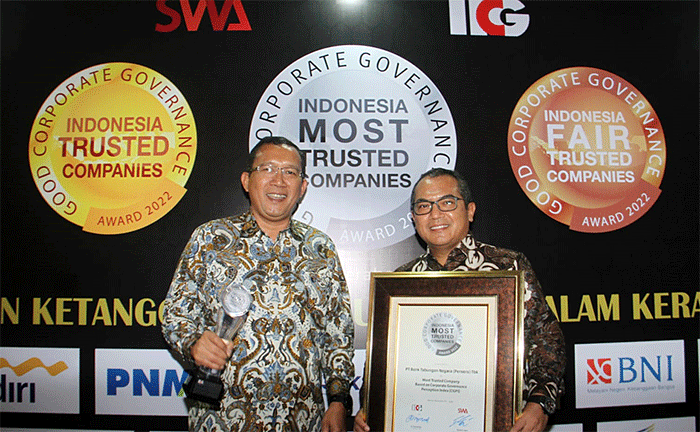 Indonesia Most Trusted Company Based berdasarkan Corporate Governance Perception Index (CGPI) 2021 pada ajang CGPI Award di Jakarta, Selasa (20/12/2022).