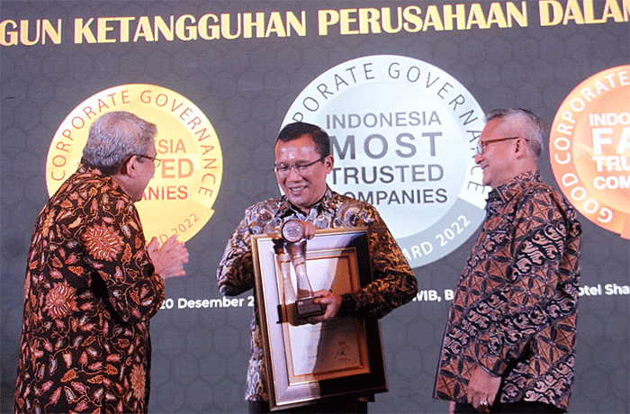 Indonesia Most Trusted Company Based berdasarkan Corporate Governance Perception Index (CGPI) 2021 pada ajang CGPI Award di Jakarta, Selasa (20/12/2022).