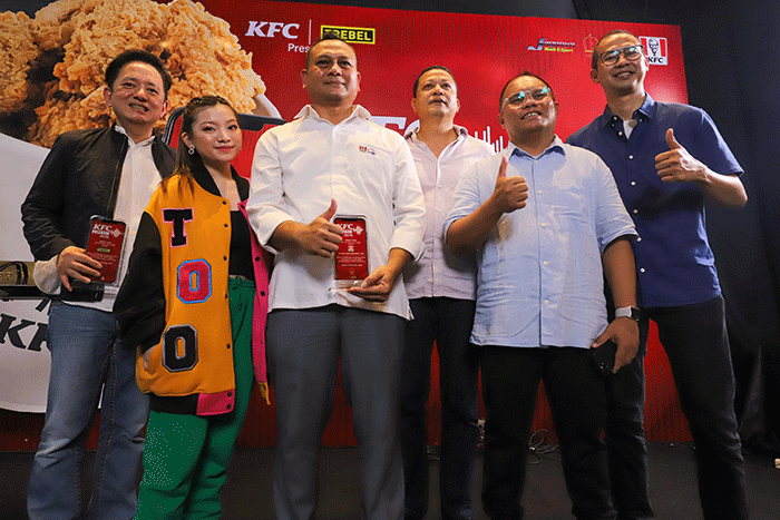 Konferensi pers dalam acara Launching KFC Musik Digital powored by Trebel di KFC by Naughty by Nature di Jakarta Selatan, Rabu (21/12/2022).