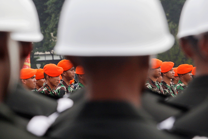 Panglima TNI Laksamana Yudo Margono dan Kapolri Jenderal Listyo Sigit Prabowo memimpin apel persiapan pengamanan Natal dan tahun baru 2023 di kawasan Monas.