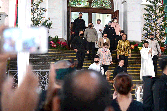 Presiden Joko Widodo mengunjungi sejumlah gereja yang ada di Kota Bogor, Minggu (25/12/2022).
