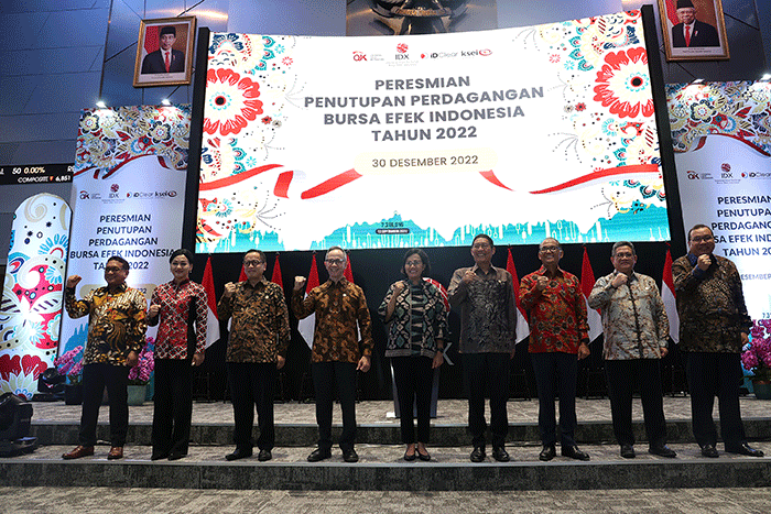 Penutupan Perdagangan Bursa Efek Indonesia Tahun 2022 di Jakarta, Jumat (30/12/2022).