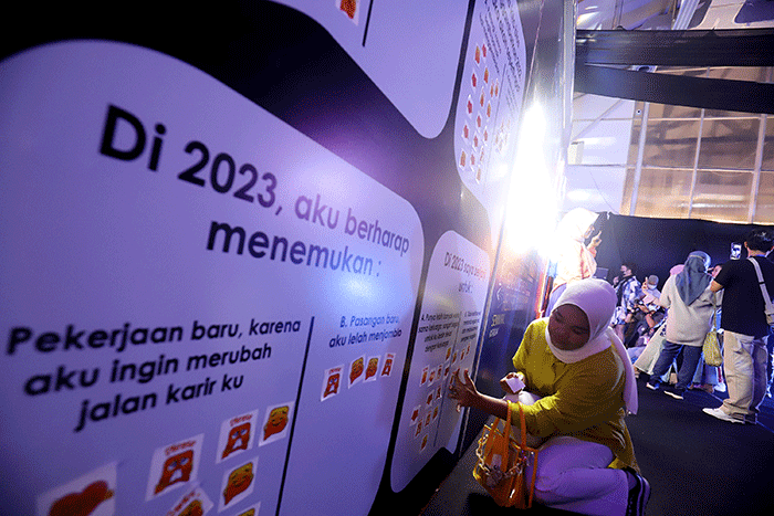 Sejumlah Konten Kreator menghadiri acara Helophoria di M Bloc Space, Jakarta, Sabtu (7/1/2023).