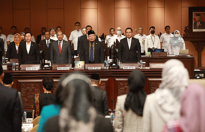 Sidang Paripurna DPD ke-7 masa sidang II Tahun Sidang 2022-2023 di Kompleks Parlemen, Senayan, Jakarta, Senin (9/1/2023).