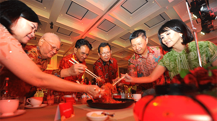 Perayaan Chinese New Year atau Imlek 2023 dengan menggelar Tuan Nian Fan di Jakarta, Rabu (25/1/2023).