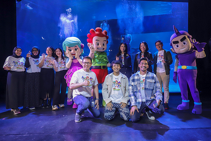Press Conference & Special Screening Film Kiko In The Deep di Jakarta Aquarium, Jakarta Barat, Kamis (26/1/2023).