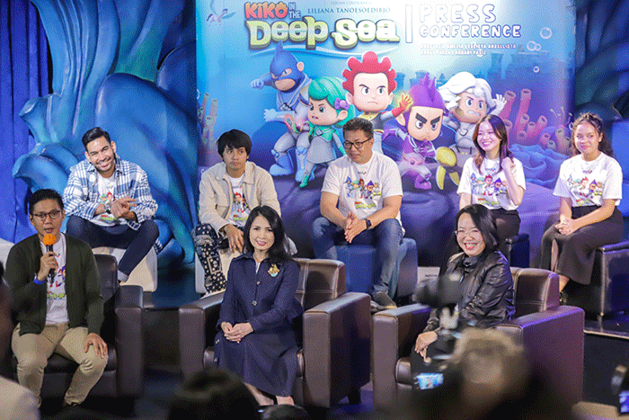 Press Conference & Special Screening Film Kiko In The Deep di Jakarta Aquarium, Jakarta Barat, Kamis (26/1/2023).