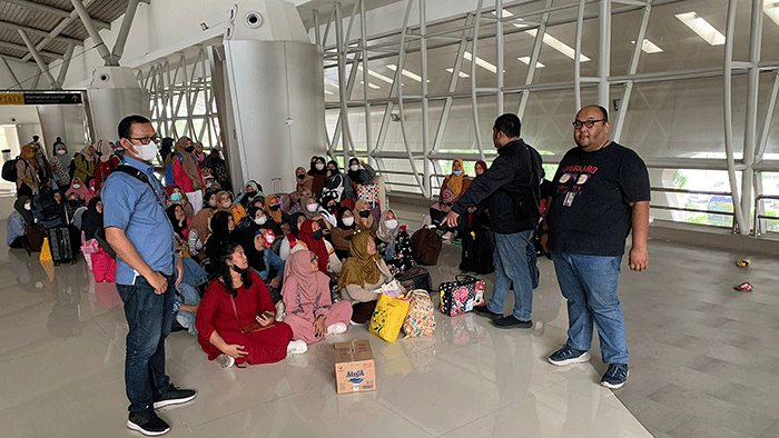 Pengawas Ketenagakerjaan melakukan inspeksi mendadak (Sidak) di Bandar Udara Juanda, Sidoarjo, Jawa Timur, Sabtu (28/1/2023).