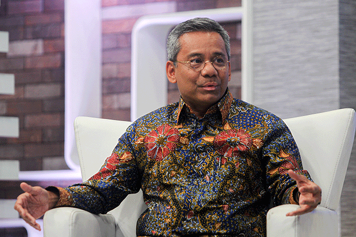 Wakil Menteri Keuangan (Wamenkeu) Suahasil Nazara berkunjung ke redaksi IDX Channel di Gedung iNews Tower, Jakarta Pusat, Jumat (27/1/2023).