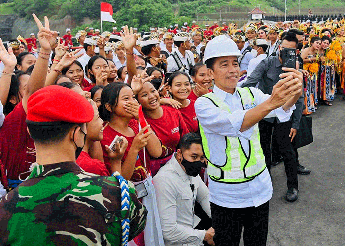 Presiden Joko Widodo meresmikan Bendungan Danu Kerthi yang terletak di Kabupaten Buleleng, Provinsi Bali, Kamis (2/2/2023).