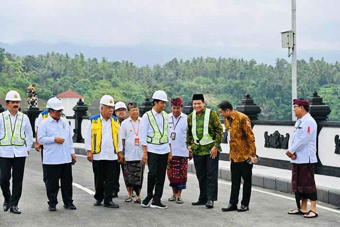 Presiden Joko Widodo meresmikan Bendungan Danu Kerthi yang terletak di Kabupaten Buleleng, Provinsi Bali, Kamis (2/2/2023).