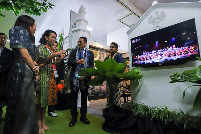 Pameran Travel Exchange (TRAVEX) 2023 saat berlangsungnya ASEAN Tourism Forum (ATF) 2023 di Jogja Expo Center (JEC), D.I Yogyakarta.