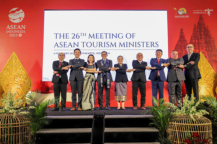 The 26th Meeting of ASEAN Tourism Ministers ASEAN Tourism Forum di Marriott Hotel, D.I Yogyakarta, Sabtu (4/2/2023).