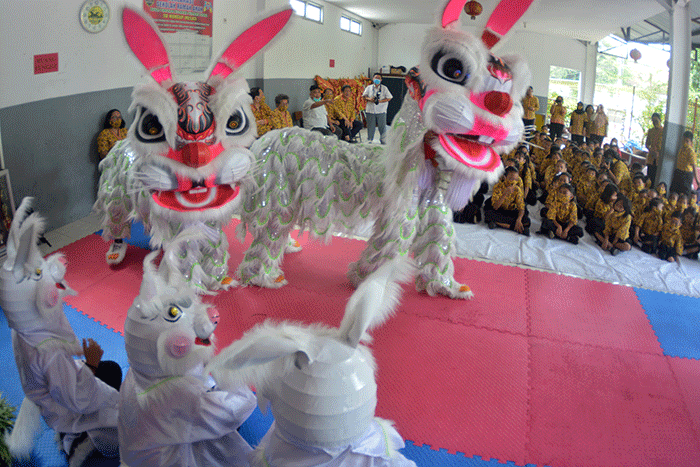 Perayaan Cap Go Meh di Aula Sekolah Kuncup Melati Semarang berlangsung semarak, Senin (6/2/2023).