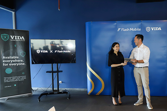 Peluncuran kerja sama PT Indonesia Digital Identity (VIDA) dengan PT FM Digital Solution (Flash Mobile).